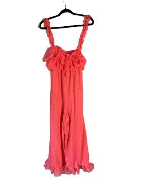 Vintage 50's 60's Ruffled Sleep Jumpsuit Pink 34 (Flaw)